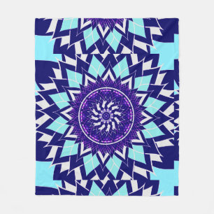 blue and indigo mandala fleece blanket