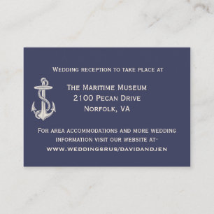 Blue and Ivory Nautical Wedding Enclosure Card