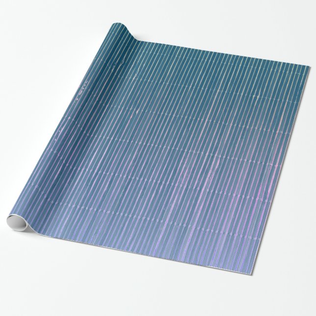 BLUE AND LAVENDER FADED STRIPED GIFT WRAPPING WRAPPING PAPER (Unrolled)