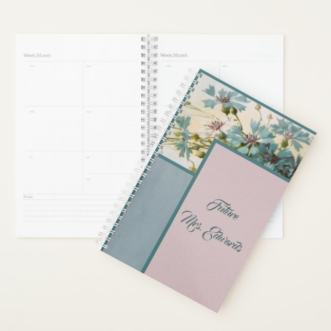 Blue and Lavender  Floral Daily Planner (Display)