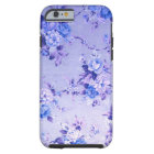 Blue and Lavender Floral Textured Pattern.