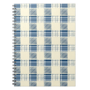 Blue and lemon Plaid Notebook