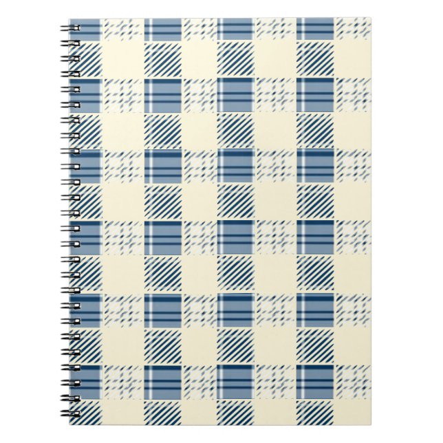 Blue and lemon Plaid Notebook (Front)