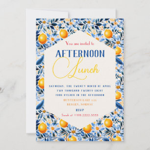 Blue And Lemon Theme Invitation