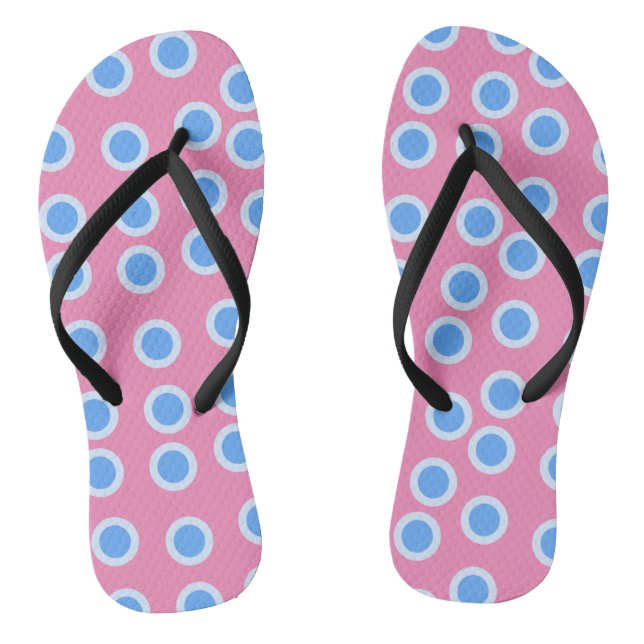 Blue and light blue circles flip flops (Footbed)