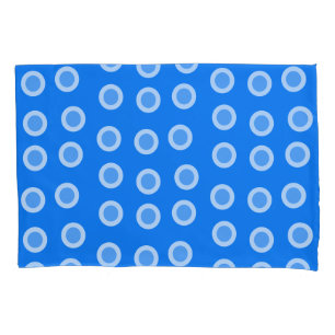 Blue and light blue circles pillowcase