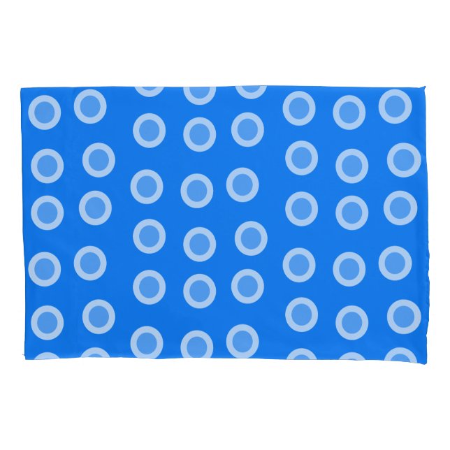 Blue and light blue circles pillowcase (Front)