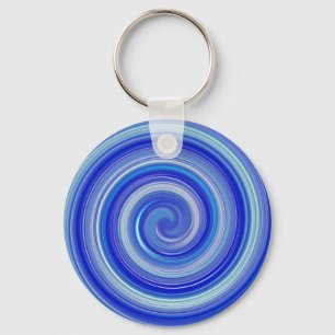Blue and light blue spiral key ring