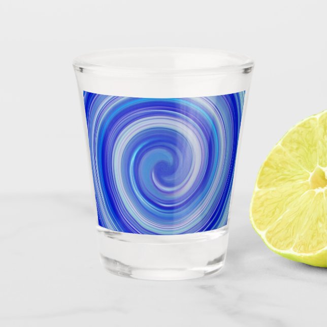 Blue and light blue spiral shot glass (Front)