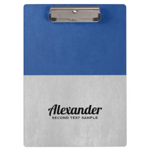 Blue and light-gray faux vintage leather clipboard
