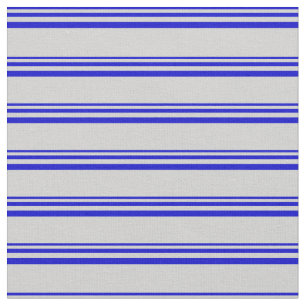 Blue and Light Grey Coloured Lines/Stripes Pattern Fabric