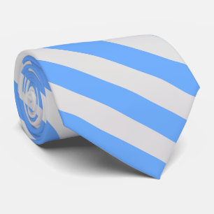 Blue and Light Grey Striped Tie