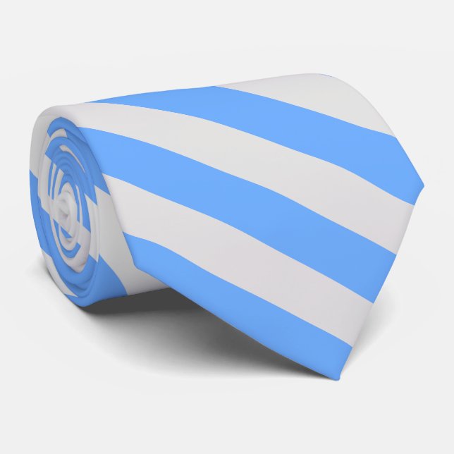 Blue and Light Grey Striped Tie (Rolled)