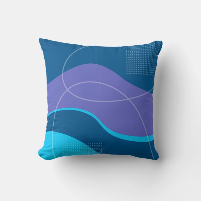 Blue and Lilac Abstract Art Design  Cushion (Front)
