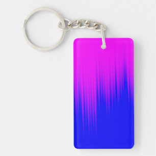 Blue and Magenta Streaks Pattern Keychain