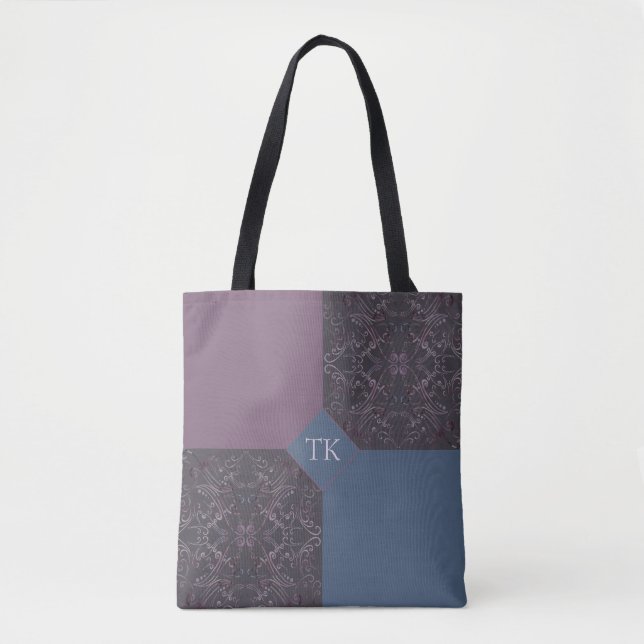 Blue and Mauve Tote Bag (Front)