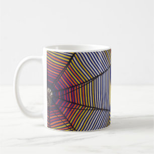 Blue and multicolored umbrella coffee mug