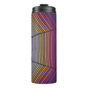 Blue and multicolored umbrella thermal tumbler