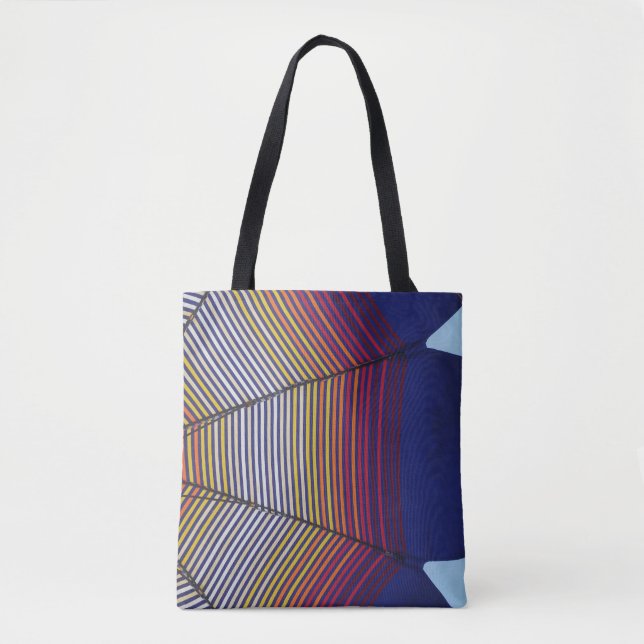 Blue and multicolored umbrella tote bag (Front)