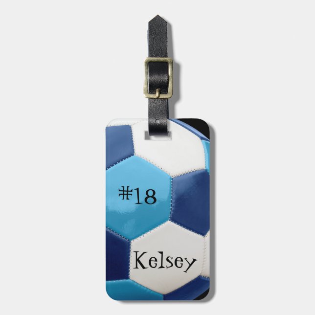 Blue and Navy, Soccer Bag Tag (Front Vertical)