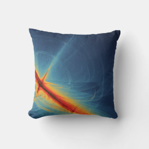 Blue and Orange Abstract Design Cushion