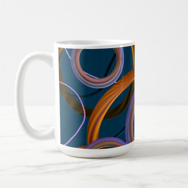 Blue and Orange Abstract Design Mug (Left)