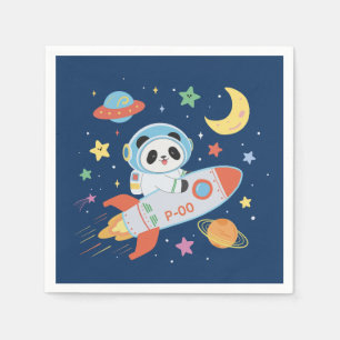 blue-and-orange Astronaut Panda Napkin