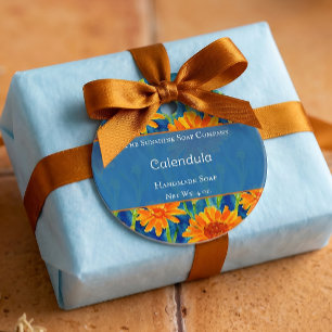 Blue and Orange Calendula Soap Cosmetics Favour Ta Tags