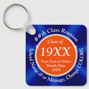 Blue and Orange Cheap, Class Reunion Gift Ideas Key Ring