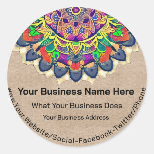 Blue and Orange Classic Round Sticker