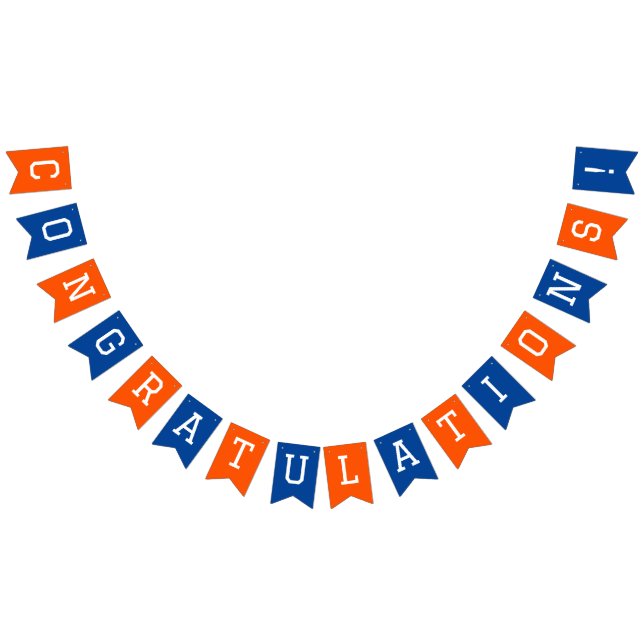 Blue and Orange Congratulations Graduation Bunting (All)