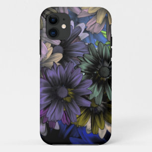 Blue and orange floral pattern iPhone 11 case