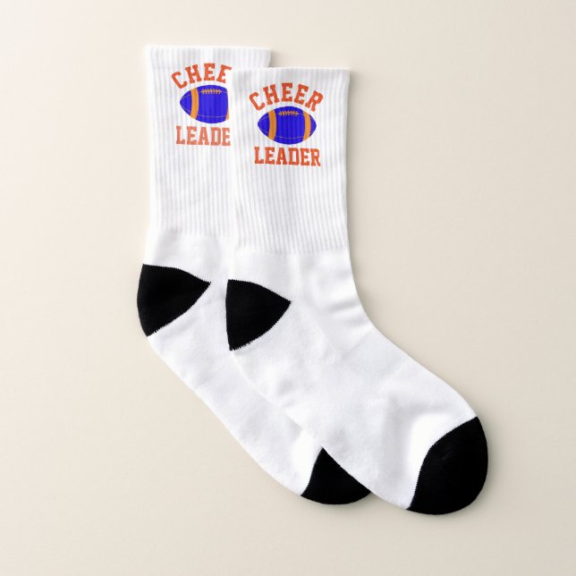 Blue and Orange Football Cheerleader Socks (Pair)