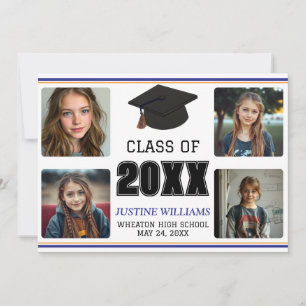 Blue and Orange Graduation Announcement