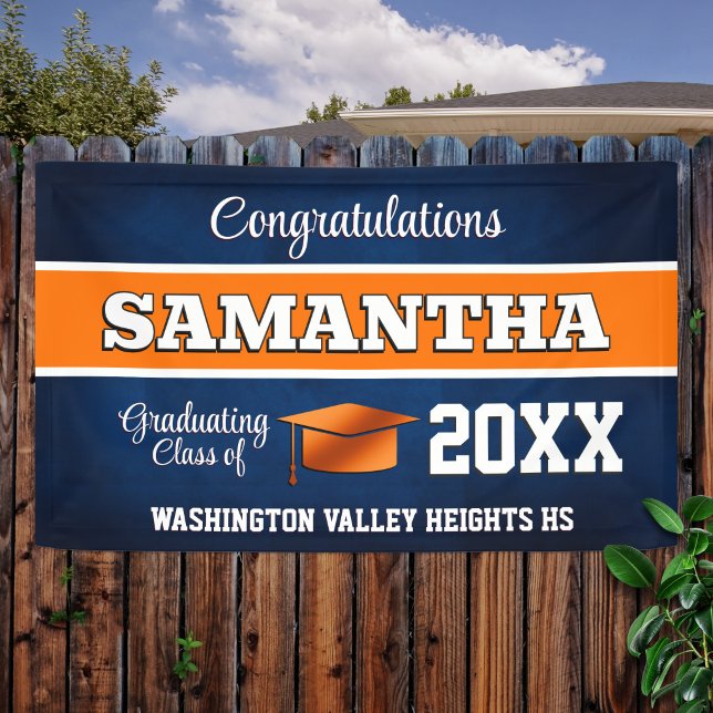 Blue and Orange Graduation Party Banner (Creator Uploaded)