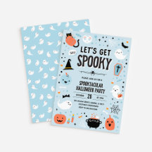 Blue and Orange Halloween Invitation