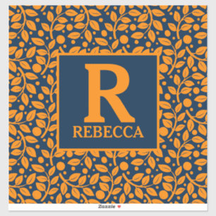 Blue and Orange Leaf Pattern