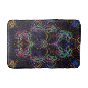 Blue and orange light trails pattern bath mat