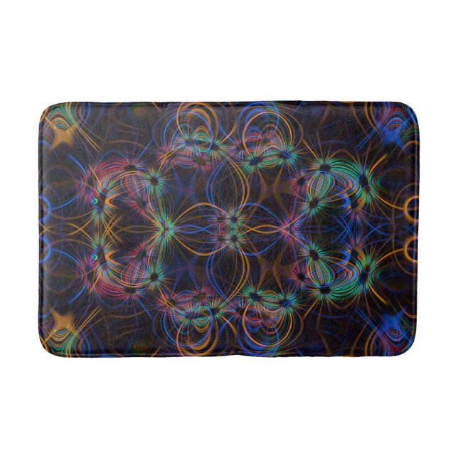 Blue and orange light trails pattern bath mat (Front)