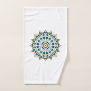 Blue and Orange Mandala Hand Towel