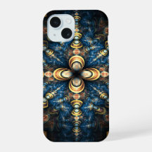 Blue and Orange Modern Medallion Pattern