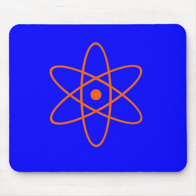 Blue and orange nuclear symbol mouse mat (Front)