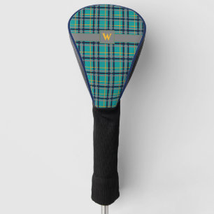 Blue and Orange Plaid Driver Cover