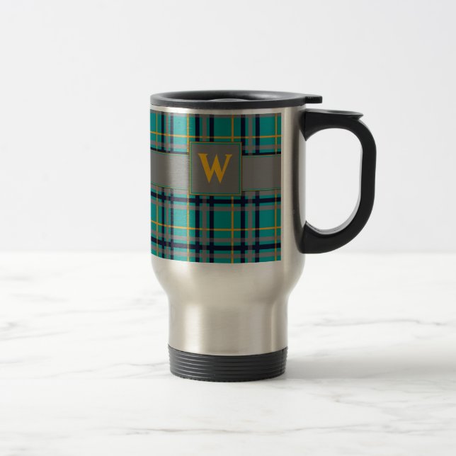 Blue and Orange Plaid Mug (Right)