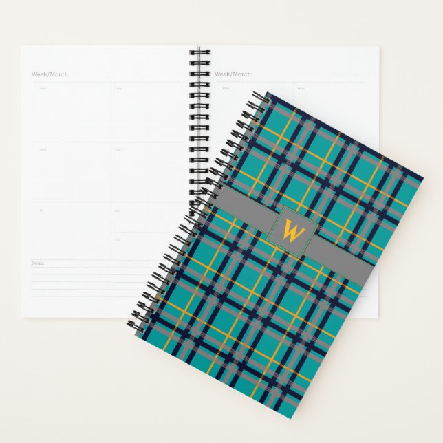 Blue and Orange Plaid Planner (Display)