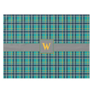 Blue and Orange Plaid Tablecloth