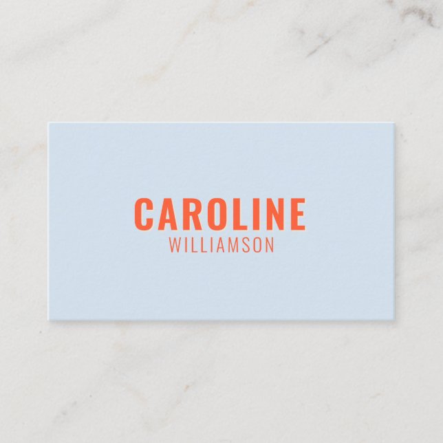 Blue and Orange Retro Typography Creative Modern Business Card (Front)