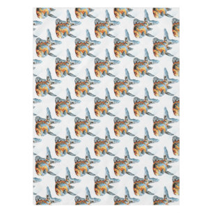 Blue and Orange Shubunkin Goldfish Tablecloth