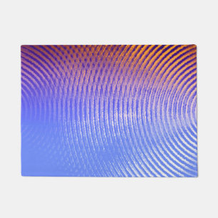 Blue and orange sound waves pattern doormat