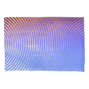 Blue and orange sound waves pattern pillowcase